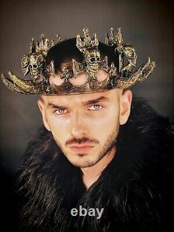 King Arthur's Crown, King of Death, King of Skulls, Royal Crown for Men, Headwear