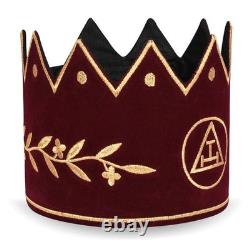 King Royal Arch Chapter Crown Cap Red Velvet & Gold New
