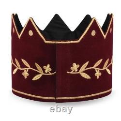 King Royal Arch Chapter Crown Cap Red Velvet & Gold New