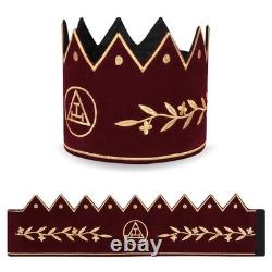King Royal Arch Chapter Crown Cap Red Velvet & Gold New