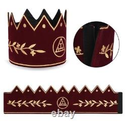 King Royal Arch Chapter Crown Cap Red Velvet & Gold New