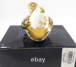 LOVELY ROYAL CROWN DERBY AURA SONGBIRD 1st QUALITY PAPERWEIGHT GOLD STOPPER BXD