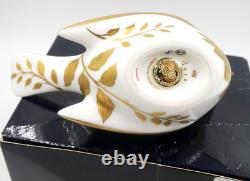 LOVELY ROYAL CROWN DERBY AURA SONGBIRD 1st QUALITY PAPERWEIGHT GOLD STOPPER BXD