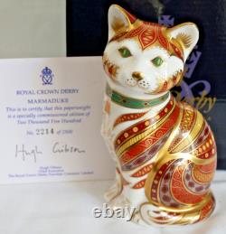 LTD ROYAL CROWN DERBY SITTING CAT MARMADUKE PAPERWEIGHT GOLD 1st QTY BOX & CERT