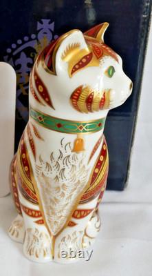 LTD ROYAL CROWN DERBY SITTING CAT MARMADUKE PAPERWEIGHT GOLD 1st QTY BOX & CERT