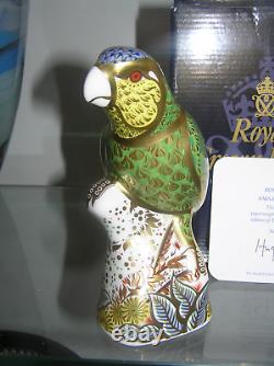 Lovely New Royal Crown Derby Paperweight Amazon Green Parrot Ltd Ed Box & Cert