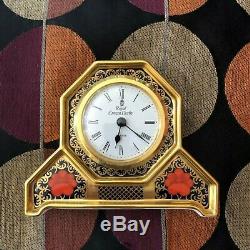 Lovely Royal Crown Derby Old Imari 1128 Mantel Clock