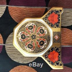 Lovely Royal Crown Derby Old Imari 1128 Mantel Clock