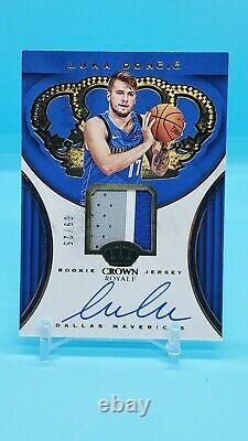 Luka Doncic 2018-19 Panini Gold Crown Royale Rookie Jersey Auto On Card 09/25