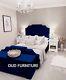Luxury Plush Velvet Crown Bed, Upholstered Bed, Bed Frame In All Colours