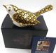 Mint Royal Crown Derby Aura Songbird 1st Quality Paperweight Gold Stopper Boxed