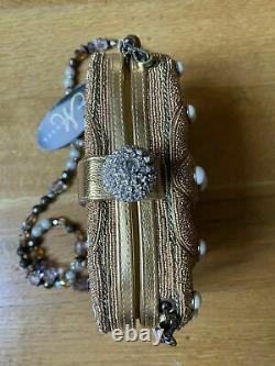 Mary Frances Queendom Embellished Beaded Gold Crown Purse