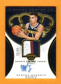 Michael Porter Jr. 2018-19 Crown Royale Autograph Patch Auto Rc # / 25 Nuggets