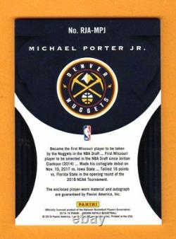 Michael Porter Jr. 2018-19 Crown Royale Autograph Patch Auto Rc # / 25 Nuggets