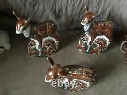 Mint An Exclusive Royal Crown Derby Collectors Guild Set of 3 Fawn Figurines