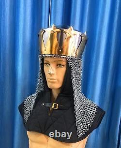 Monty Python King Arthur Royal Crown Helmet withAv Entail, Chain Mail Knight Helme