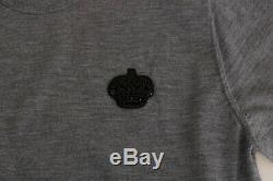 NEW $860 DOLCE & GABBANA T-shirt Gray Cashmere Royal Crown Crewneck Top IT50 / L