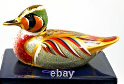 NEW BOXED ROYAL CROWN DERBY BAIKAL TEAL DUCK PAPERWEIGHT GOLD STOPPER 1st QUALTY