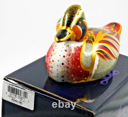 NEW BOXED ROYAL CROWN DERBY BAIKAL TEAL DUCK PAPERWEIGHT GOLD STOPPER 1st QUALTY