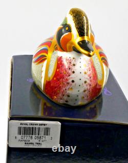 NEW BOXED ROYAL CROWN DERBY BAIKAL TEAL DUCK PAPERWEIGHT GOLD STOPPER 1st QUALTY