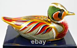 NEW BOXED ROYAL CROWN DERBY BAIKAL TEAL DUCK PAPERWEIGHT GOLD STOPPER 1st QUALTY