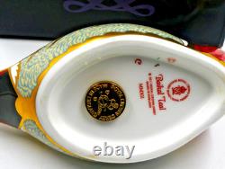 NEW BOXED ROYAL CROWN DERBY BAIKAL TEAL DUCK PAPERWEIGHT GOLD STOPPER 1st QUALTY