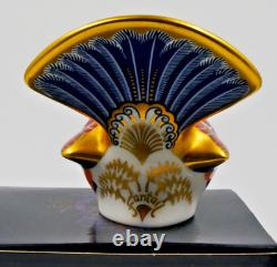 NEW BOXED ROYAL CROWN DERBY FANTAIL BIRD PAPERWEIGHT GOLD STOPPER 1st QUALITY