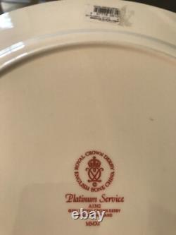 NEW ROYAL CROWN DERBY Service Plate Platinum Band