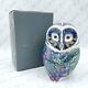 New Royal Crown Derby'periwinkle Owl' Bird Paperweight (boxed) Gold Stopper