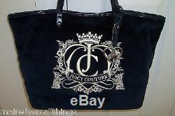NWT Juicy Couture ROYAL CROWN CREST Velour Tote Bag REGAL Blue YHRU2628