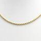 New 14k Gold Diamond Cut Thin Rope Link Pendant Chain Necklace 20in