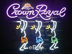 New Crown Royal Dancers Neon Light Sign 17x14 Beer Gift Lamp Bar Artwork Decor