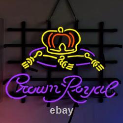 New Crown Royal Whiskey Neon Light Sign 24x20 Lamp Bar Display Real Glass Art