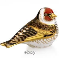 New In box Royal Crown Derby Goldfinch, 1st Quality, Bone China and 22k Gold