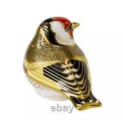 New In box Royal Crown Derby Goldfinch, 1st Quality, Bone China and 22k Gold