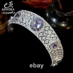 New Luxury Cubic Zirconia Tiara Bridal Crown Eugenie Vintage Queen Royal Jewelry