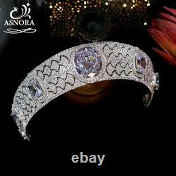 New Luxury Cubic Zirconia Tiara Bridal Crown Eugenie Vintage Queen Royal Jewelry