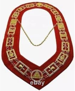 New Masonic Regalia Royal Arch Deluxe Style Apron Chain Collar Cuffs and crown