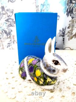 New Nib Royal Crown Derby Springtime Bunny Paperweight Figurine Fine Bone China