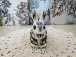 New Nib Royal Crown Derby Springtime Bunny Paperweight Figurine Fine Bone China
