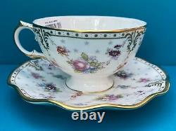 New Royal Crown Derby 1st Quality Antoinette Tea Cup & Saucer