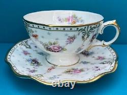 New Royal Crown Derby 1st Quality Antoinette Tea Cup & Saucer