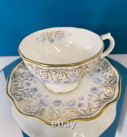 New Royal Crown Derby 1st Quality Blue Peony Tea Cup & Saucer