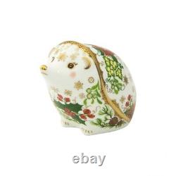 New Royal Crown Derby 1st Quality Christmas Hedgehog Paperweight