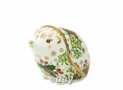 New Royal Crown Derby 1st Quality Christmas Winter Hedgehog Paperweight