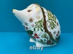 New Royal Crown Derby 1st Quality Christmas Winter Hedgehog Paperweight