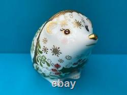 New Royal Crown Derby 1st Quality Christmas Winter Hedgehog Paperweight