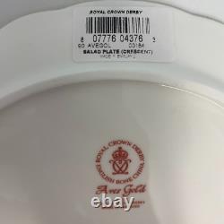 New Royal Crown Derby 1st Quality Gold Aves Crescent Salad Plate