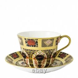 New Royal Crown Derby 1st Quality Imari Solid Gold Band Breakfast Cup & Saucer