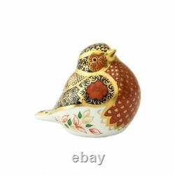 New Royal Crown Derby 1st Quality Imari Solid Gold Band Robin Paperweight